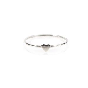 Catbird Heart Ring, Silver, size 6.5
